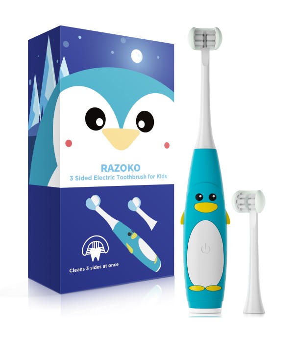 Kids Electric Toothbrush 3 Sided Toothbrush with 2...