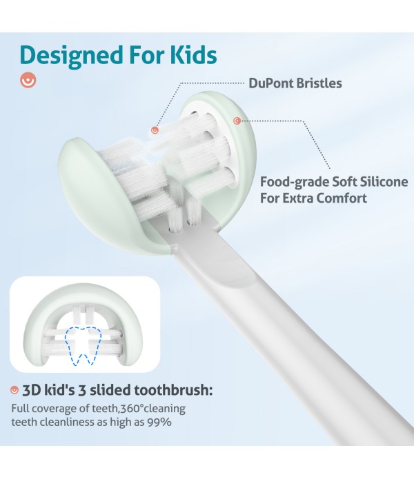 3 Sided Toothbrush Kids Triple-Angle Training Toothbrush for Toddler Oral Care Great Angle Bristles Clean Each Tooth, Soft and Gentle