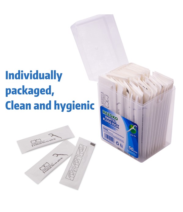 Dental Floss Picks, High Toughness Toothpicks Sticks 250PCS Clean/Heathy with Portable Travel Case Individual Package and Dentalpicks Perfect for Family,Hotel,Travel 